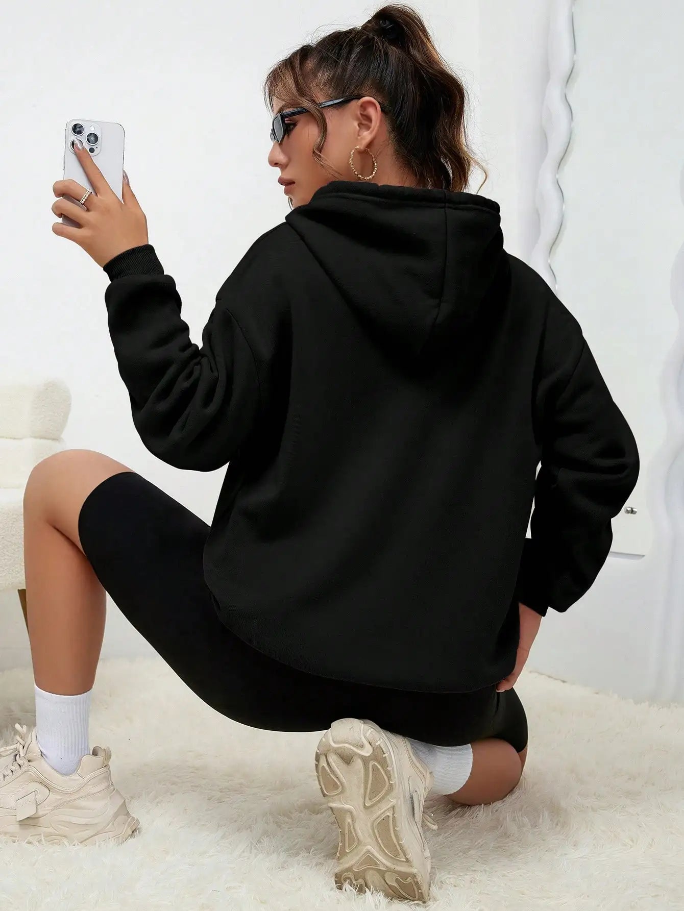 Los Angeles Art Letter Design Women Hoodies American Style Casual Hoody Autumn Hip Hop Female Hoodie Casual Fleece Clothing 2