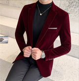 Mens Blazer Men's Fashion Business Gentleman British Style Casual Slim-fit Wedding Work Mens Blazer 2