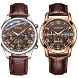 Men’s Luxury Quartz Watch - Casual Brown Leather Wristwatch