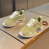 Chunky Sneakers Men Designer Bling Punk Board Shoes Fashion Casual Leather Mesh Breathable Increased Internal Platform Gym Shoes