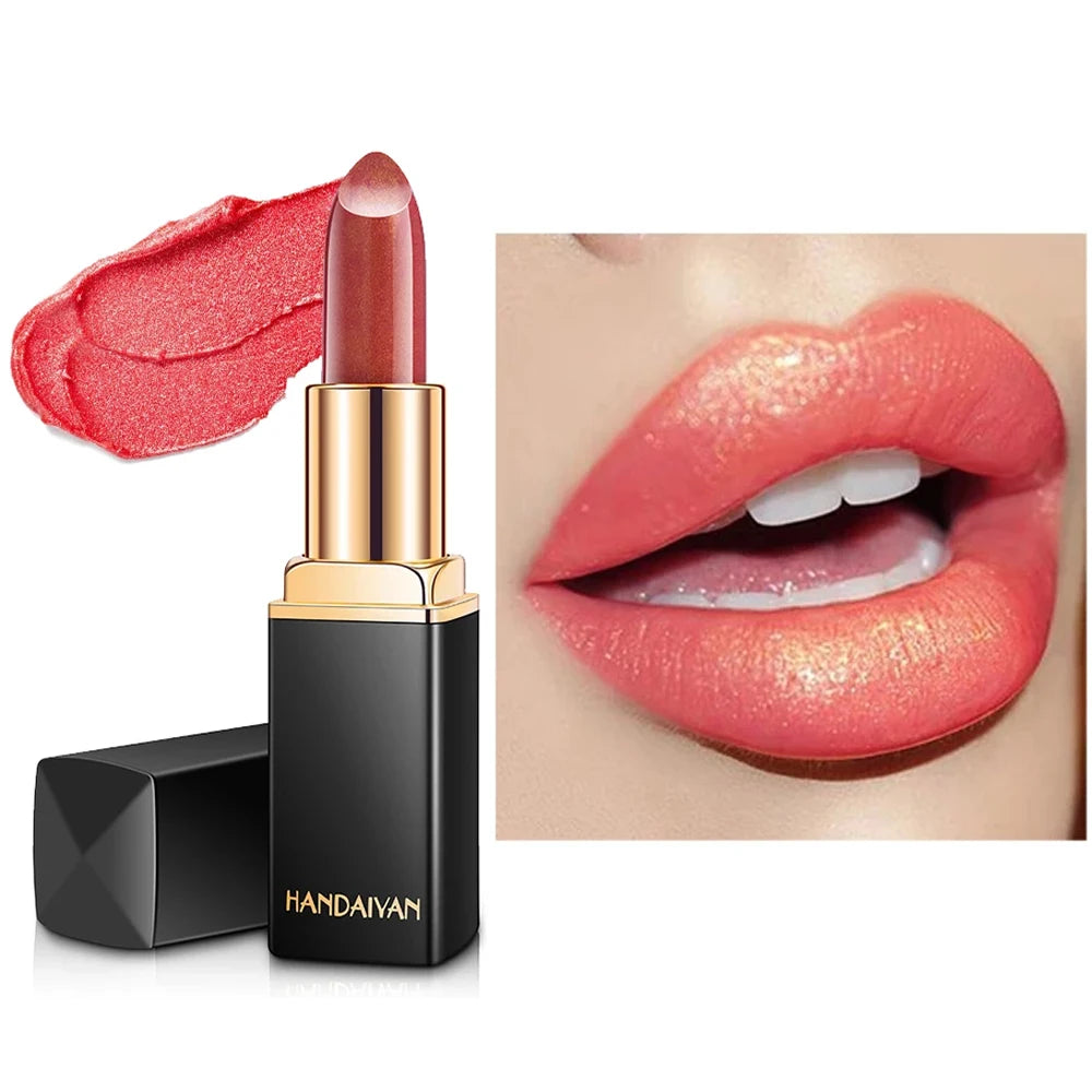 Black tube gold shiny lipstick, pearl moisturizing lipstick 9 colors available 3