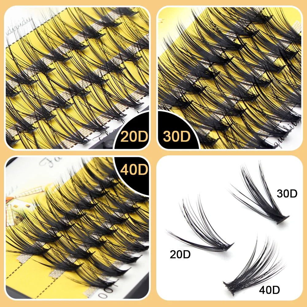Moonlily Soft Mink 20D/30D/40D Lashes Cluster Eyelash Extension Natural Long 3D Volume Effect Faux Bunche Individual Makeup 2