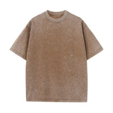 230G-Cotton-Retro-T-shirt-Drop-shoulder-Sleeve-Men-Women-Vintage-Short-sleeve-T-Shirts-Solid