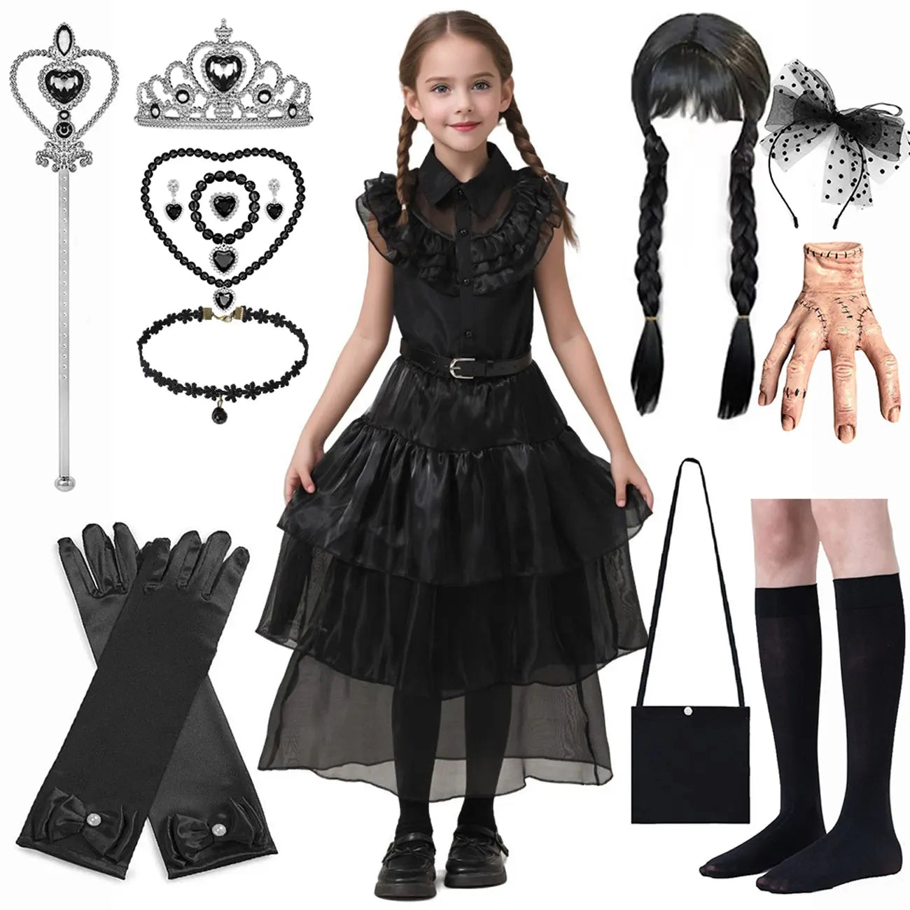 Disney Wendsday Cosplay For Girl Costume 2023 New Vestidos For Kids Carnival Easter Halloween Party Costumes for 3-10 Years Hot