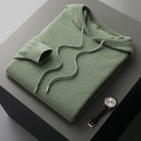 Men's cashmere One-piece ready-to-wear Hoodie 100% Merino Wool Knitted Sweatshirt 3