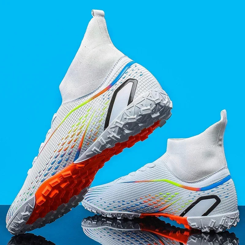 High Ankle Sports Footwear FG/TF Kids Soccer Cleats Football Boots Professional Men's Soccer Shoes Krampon Outdoor Sneakers 2024