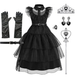 Kids' Wednesday Inspired Ruffle Dress