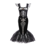 Girls' Gothic Skeleton Mermaid Costume