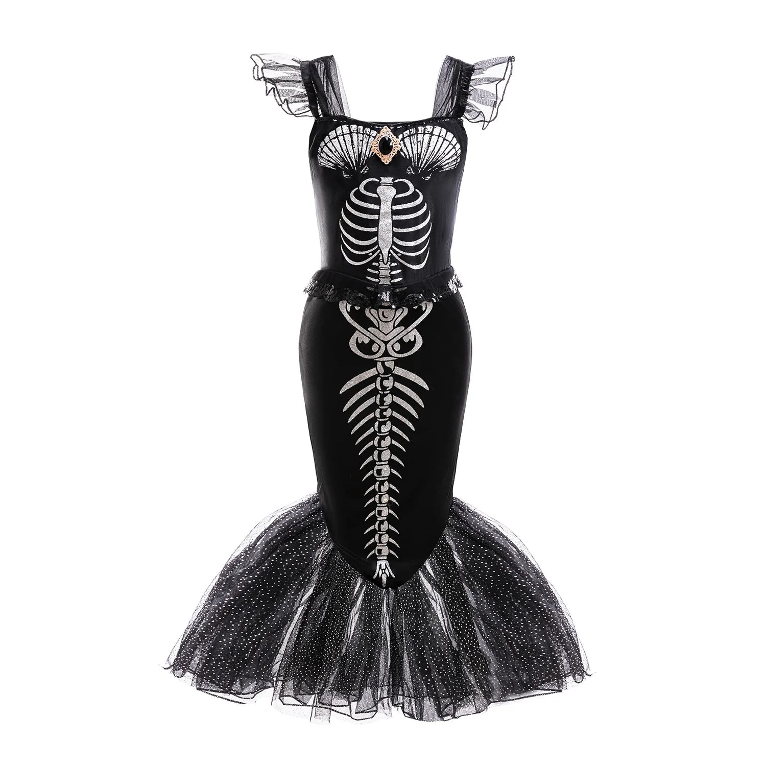 Girls' Gothic Skeleton Mermaid Costume