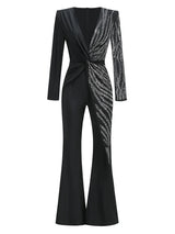 Elegant Diamond Wide-Leg Jumpsuit