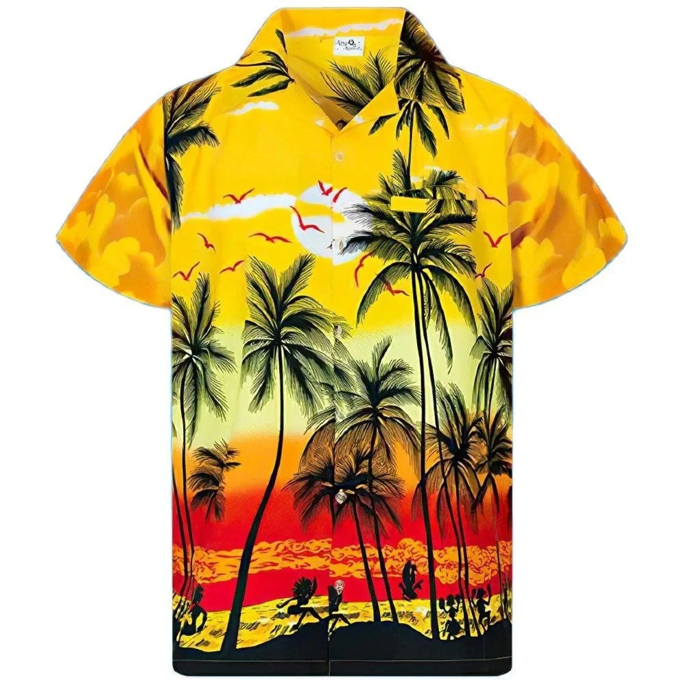 Hawaiian palm trees 3D Print Men Shirt