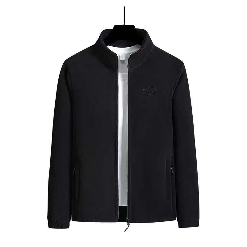 Women’s Winter Polar Fleece Letter Print Zip-Up Jacket