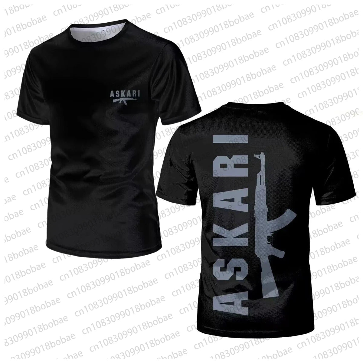 ASKARI Boxing Fighting Match Design 3D Men Fitness Short Sleeve T-shirt Breathable Mesh Sports Tees For Male Outdoor Trainning T 2