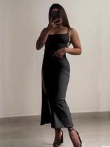 2025 explosive new dress summer high sensibility halter strap Spice Girl bag hip dress 3