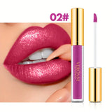 10-Color Diamond Shimmer Liquid Lipstick Set