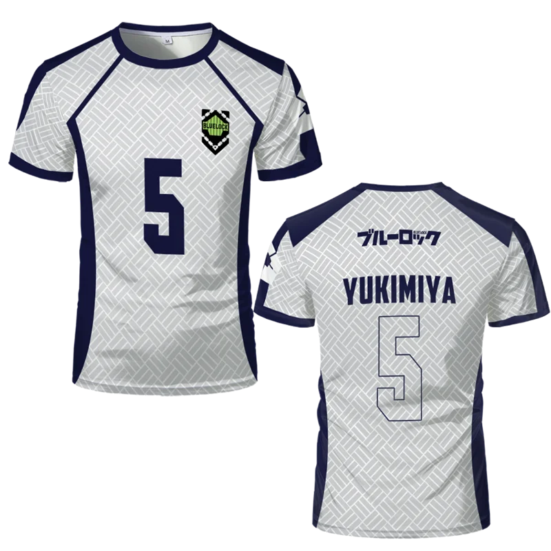 2025 New Men's Blue Lock Anime Nagi Soccer Jersey T-shirt Women's Round Neck Sports Tops Children's Casual Short Sleeve Tshirt 4