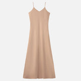 AS-2024-woman-clothing-high-Stretch-ribbing-closed-fit-wrap-tops-Matte-Satin-dress-Maxi-matching