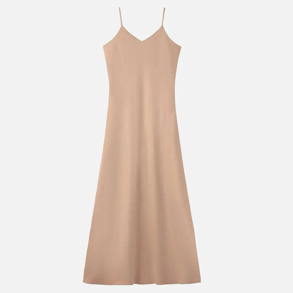 AS-2024-woman-clothing-high-Stretch-ribbing-closed-fit-wrap-tops-Matte-Satin-dress-Maxi-matching