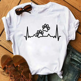 Unisex Colorful Heart & Paw Print T-Shirt