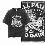 YG BODY BUILDING  Printed Cotton Acid Washed Graphic Unisex T Shirt Cool CROSSFIT Streetwear Men Tshirts Big Size Tee for men 5