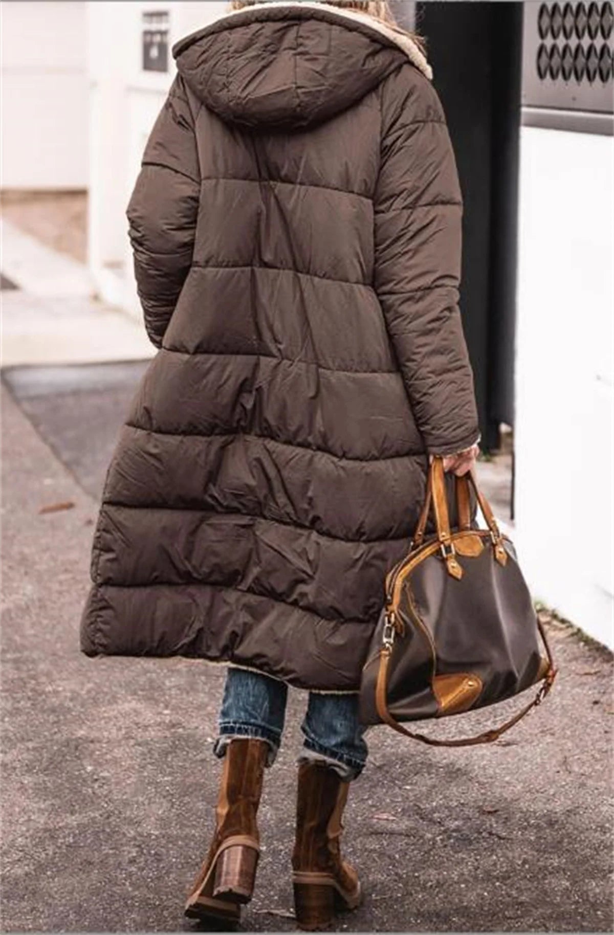 Reversible Winter Hooded Puffer Coat