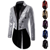 Men's Suit Round Sequin Button Tuxedo Stage Show Wedding Host Dance Festival Celebration Dinner Casual 3