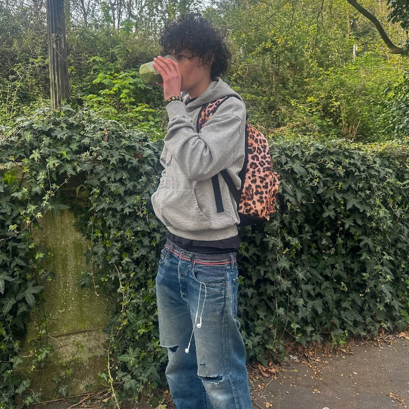 Y2K Campaign Hoodie Retro Smoke Print Sweatshirt Men Women New Trendy Vintage Classic Hip Hop Grey Streetwear Unisex Loose Coat 4