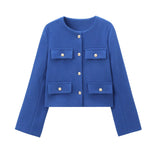 Women’s Casual Round Neck Cropped Suit Coat