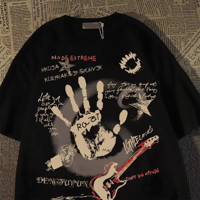 American Vintage Round Neck Short Sleeved T-shirt Men/Women Korean Inst Summer New Top 6