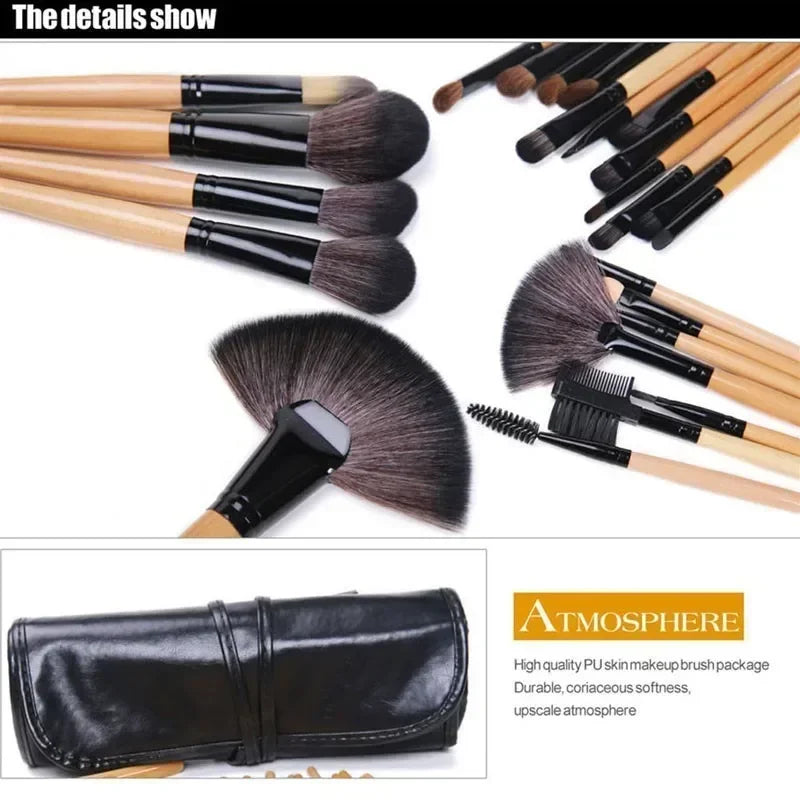 Gift Bag Of 24 pcs Makeup Brush Sets Professional Cosmetics Brushes Eyebrow Powder Foundation Shadows Pinceaux Make Up Tools 5
