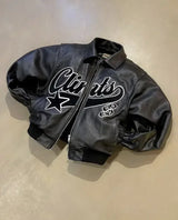 Jackets Y2K Coats Mens Hip Hop Leather Retro Embroidery Jacket Motorcycle Wear Leather Zipper Jacket
