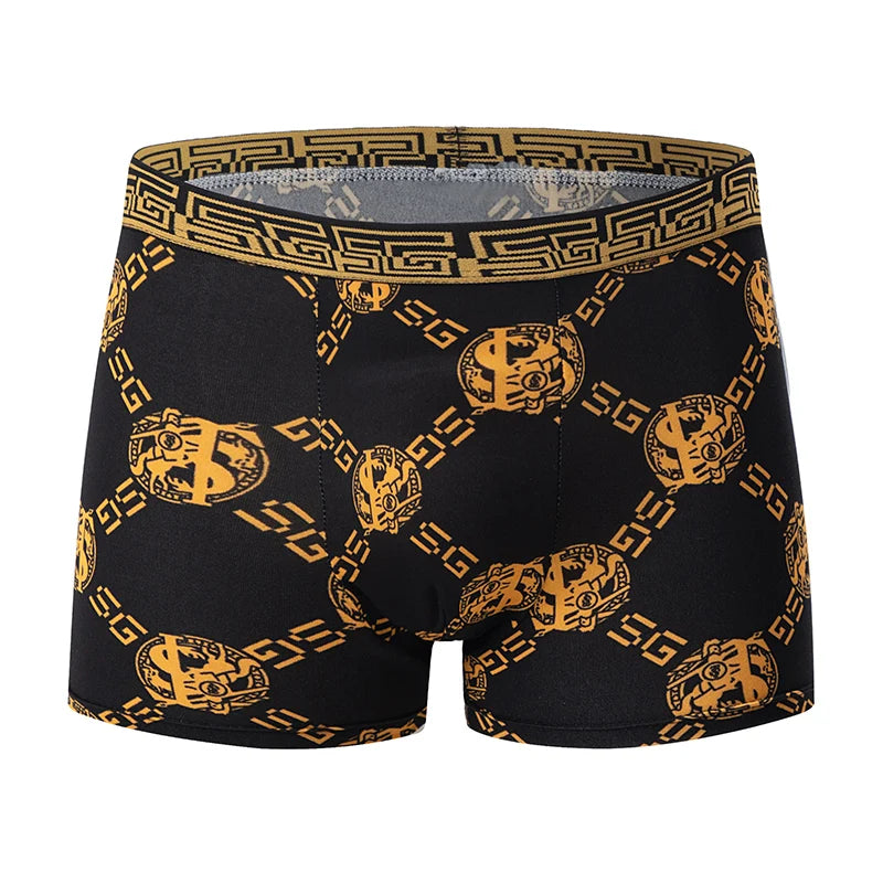 5 /10 Pack Men's Black Gold Printed Boxer Underwear Comfortable And Versatile Plus Size Sexy Young Men's Leisure Sports Beach sh 4