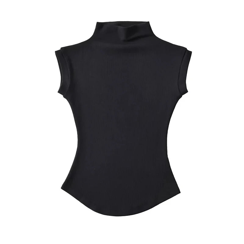 Women's Summer Slim-Fit Mock Neck Tank Top