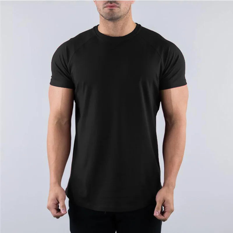 Men's Summer Skinny Casual T-Shirt Short Sleeve Tee Male Gym Fitness Sport Cotton Tops Man Running Workouts Sweatshirt Clothing 3
