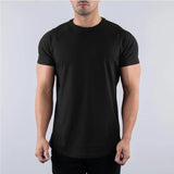 Men's Summer Skinny Casual T-Shirt Short Sleeve Tee Male Gym Fitness Sport Cotton Tops Man Running Workouts Sweatshirt Clothing 3