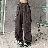 Women Pants Casual Low Waist Drawstring Sweatpant Solid Drawstring Parachute Trousers Oversized Pants Jogger Women'S Pants 4