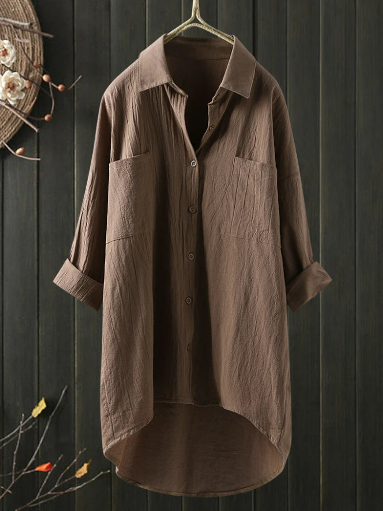 Women’s Cotton Linen Commuting Blouse