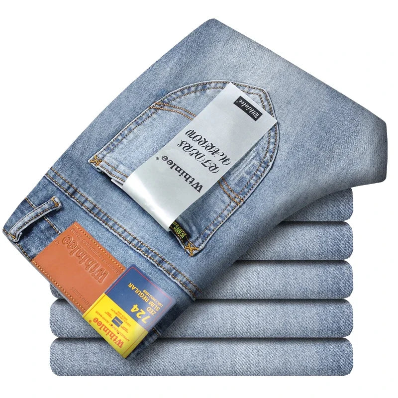 Classic Fit Blue Stretch Denim Jeans