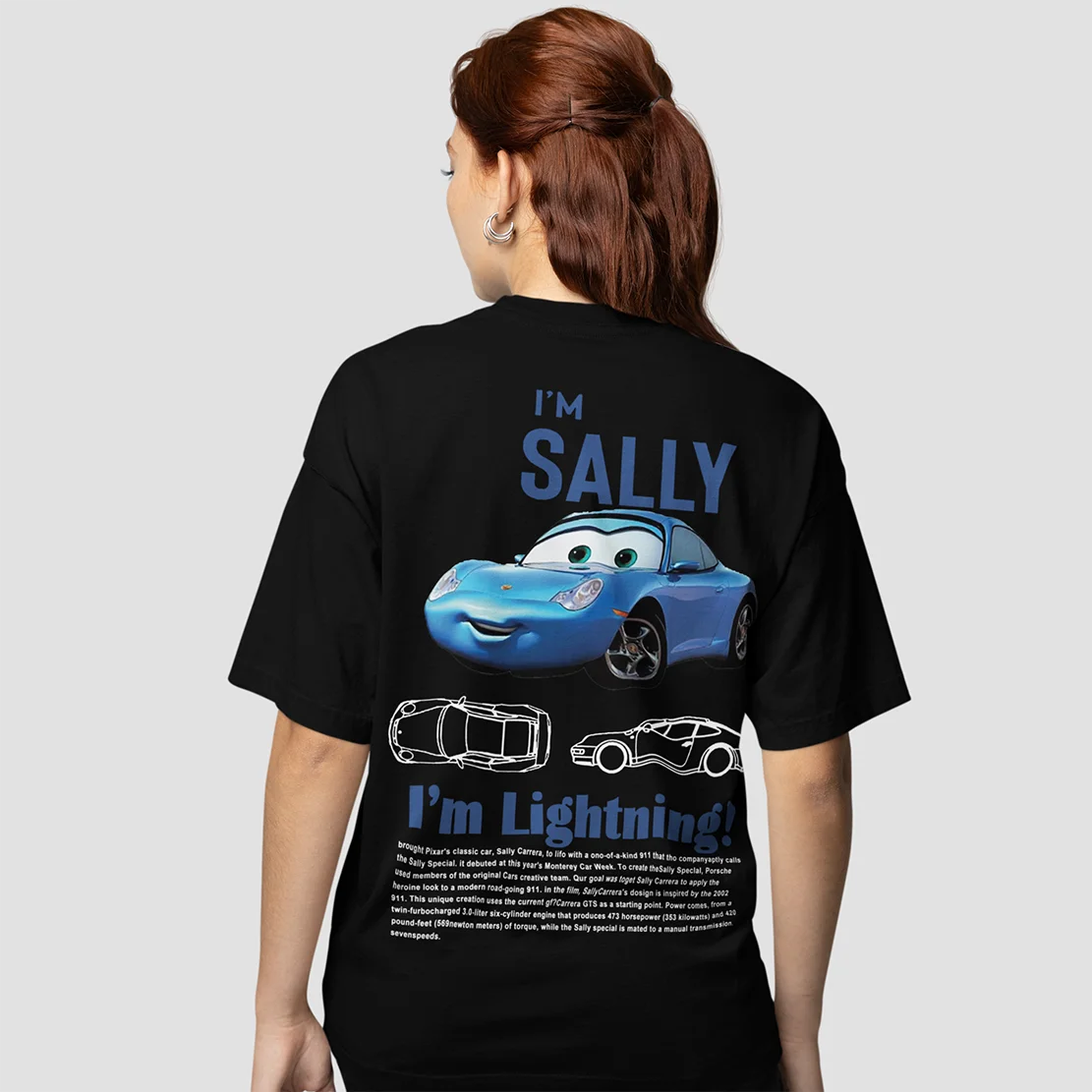 Fun Sally I'm Lightning Car Outfit T Shirt for Men Women Mcqueen Tee Shirt 100% Cotton New Arrival Clothing Love Gift For Couple