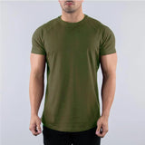 Men's Summer Skinny Casual T-Shirt Short Sleeve Tee Male Gym Fitness Sport Cotton Tops Man Running Workouts Sweatshirt Clothing 4