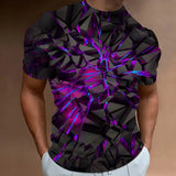 Men’s 3D Line Print Streetwear Tee