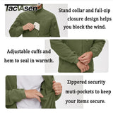 Men's Fleece Jacket Soft Warmth Windproof Full Zip Up Coat Multiple Zipper Pockets Hiking Working Outdoors Windbreaker TheFashionFever 6