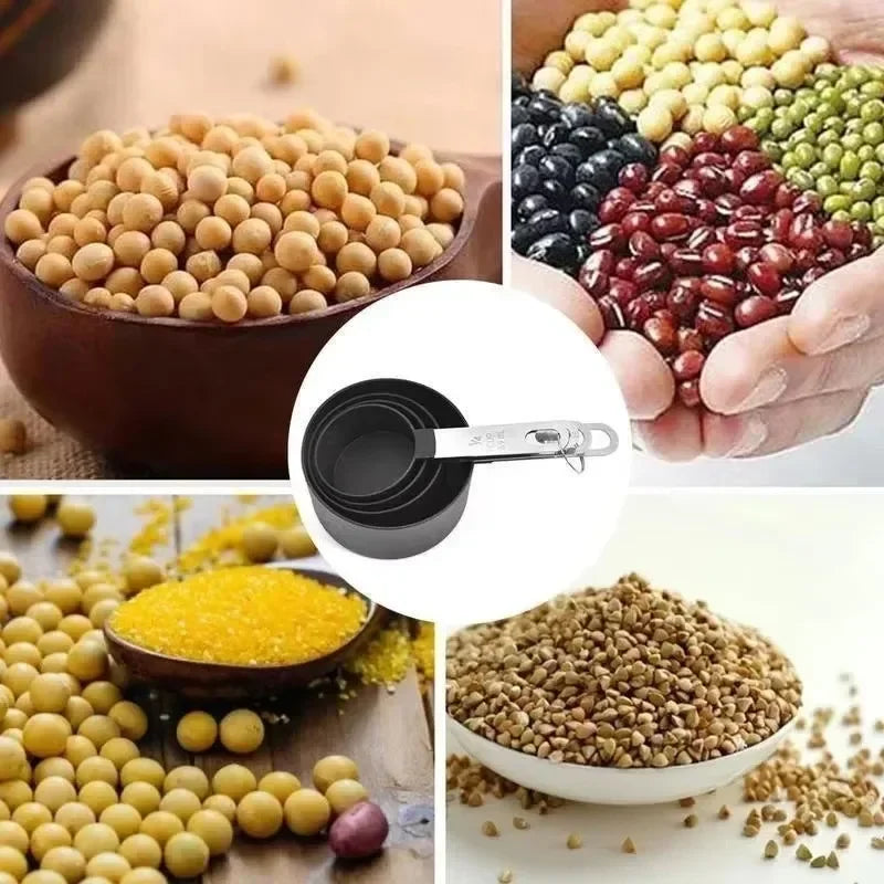 8PCS/set Stainless Steel Measuring Cup and Spoon Set with Scale for Accurate Baking and Cooking Grain Dessert Measuring Tools 6
