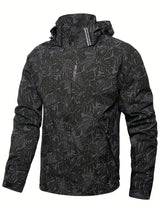 Men's Casual Lightweight Waterproof Windbreaker Jacket, Full Zip Up Hooded 3