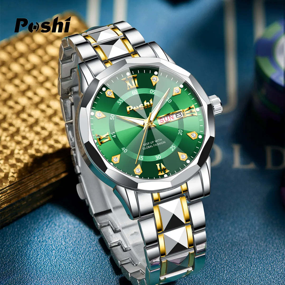 Men's Watch Date Week Fashion Watch Men Original Waterproof Non-mechanical Luminous Dual Calendar Quartz Wristwatch 4