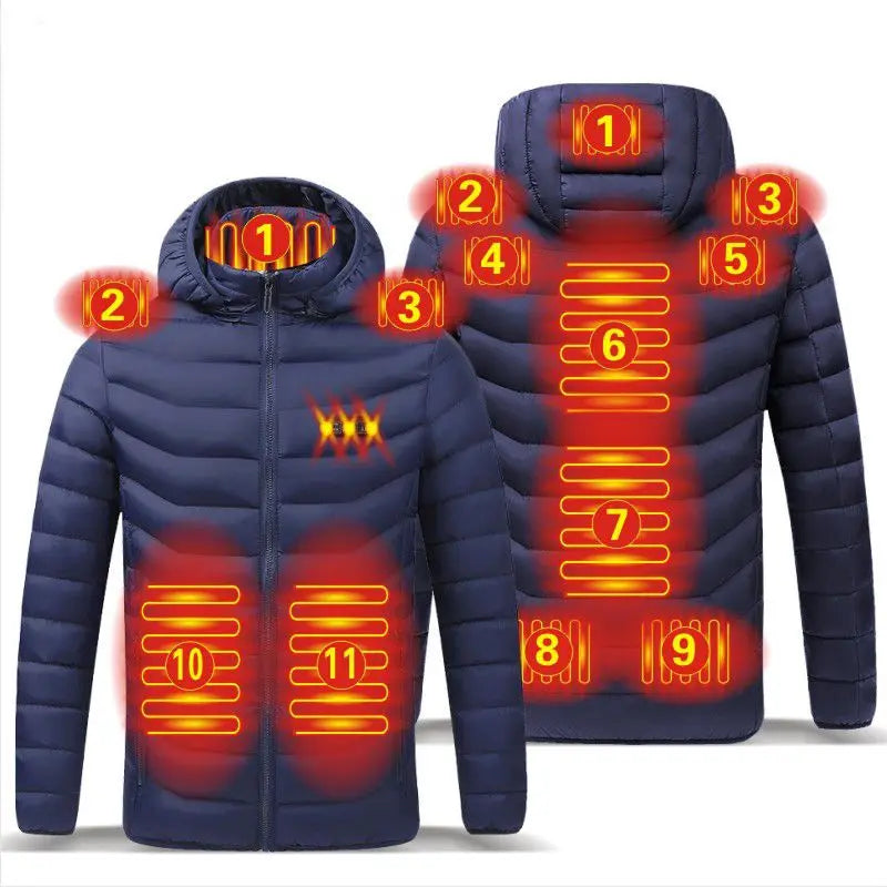 Smart USB Heated Winter Parka | 9-Zone Thermal Jacket
