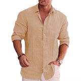 Cotton-Linen-Autumn-Hot-Selling-Men-s-Long-Sleeve-Shirt-Solid-Color-Casual-Style-Plus-Size
