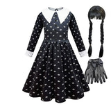 Kids' Wednesday Inspired Ruffle Dress