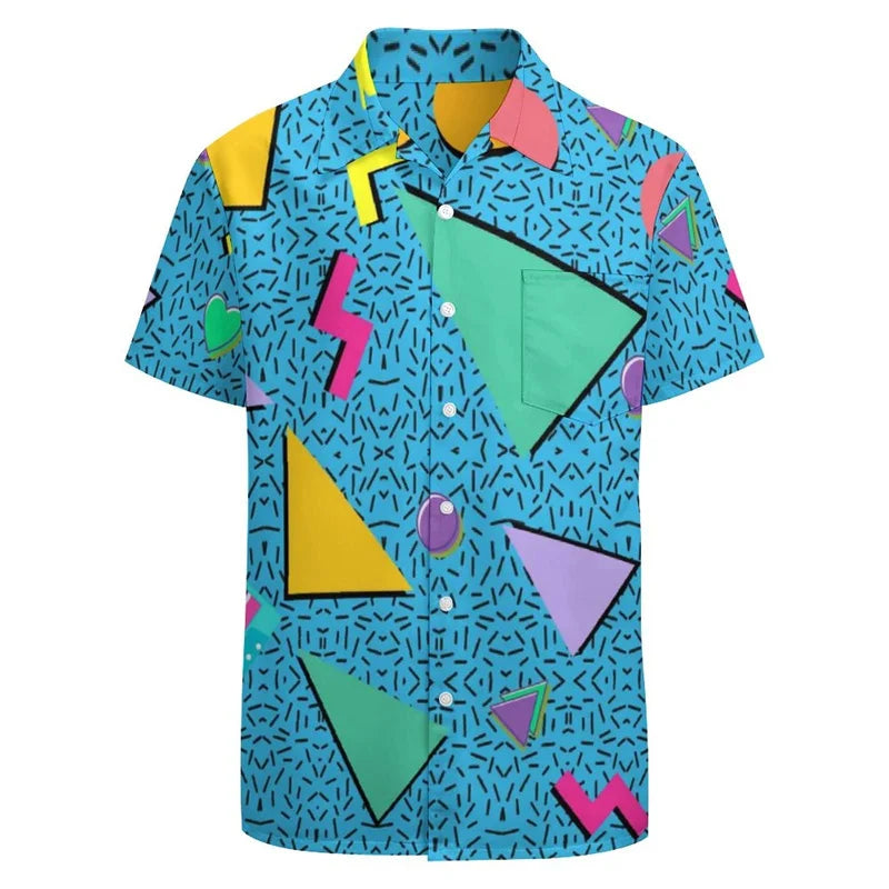 Men's 3D Hawaiian Shirt - Classic Funky Retro Graphic Button Up Party TopStreet Y2k Clothing 2