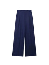 Women Fashion With Darts Front Pockets Wide Leg Pants Vintage High Waist Zipper Fly Female Trousers Mujer 5